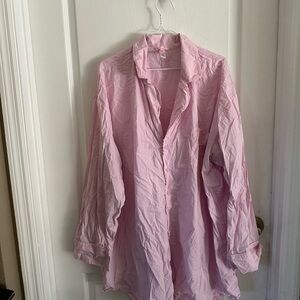 SKIMS Pink Pajama Shirt